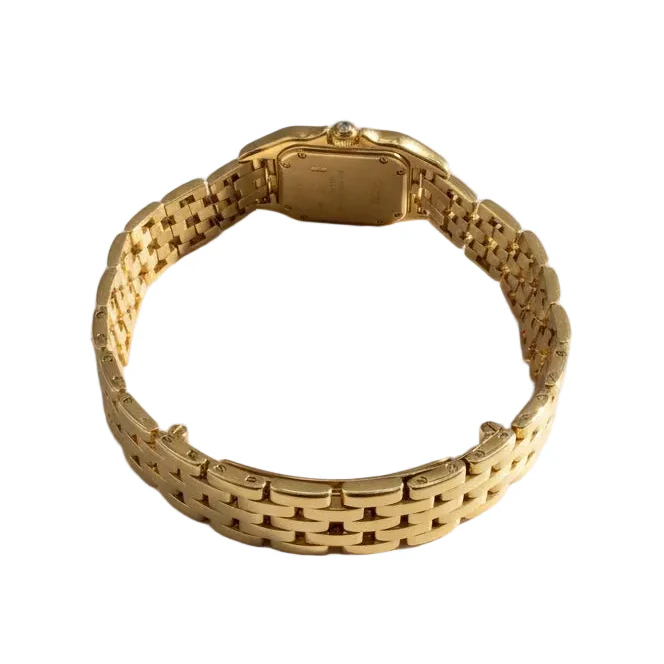 Montre CARTIER "Panthère" en or jaune, calcédoine et diamants – Image 3