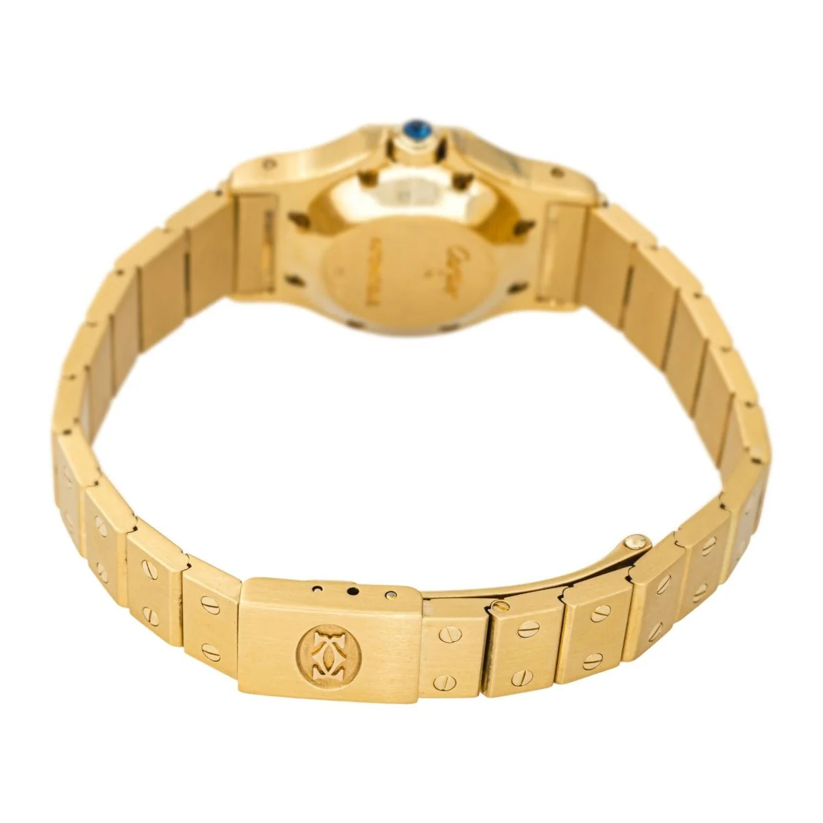 Montre CARTIER "Santos Octogonale" en or jaune et saphir – Image 7