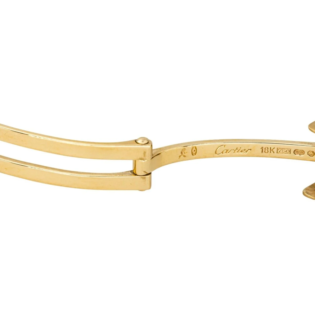 Montre CARTIER "Santos Octogonale" en or jaune et saphir – Image 6