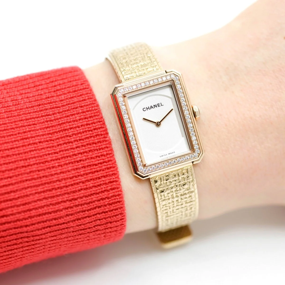 Montre CHANEL "Boy·Friend Tweed" en or jaune et diamants – Image 2