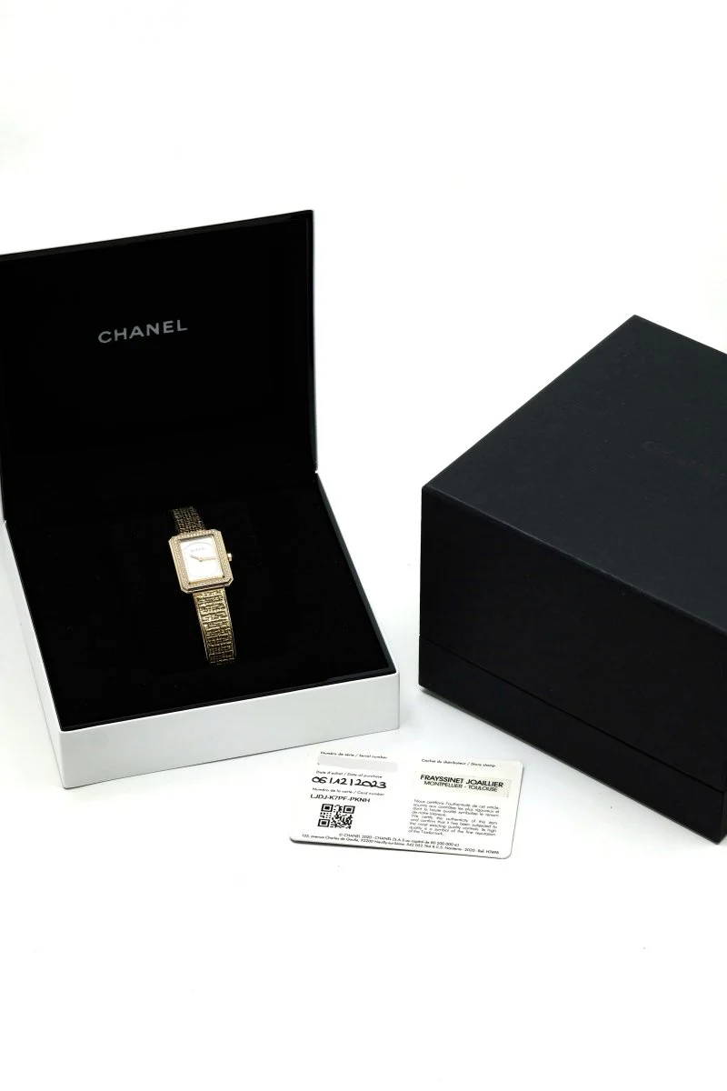 Montre CHANEL "Boy·Friend Tweed" en or jaune et diamants – Image 8