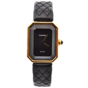Montre CHANEL Première en or jaune, cuir et quartz .