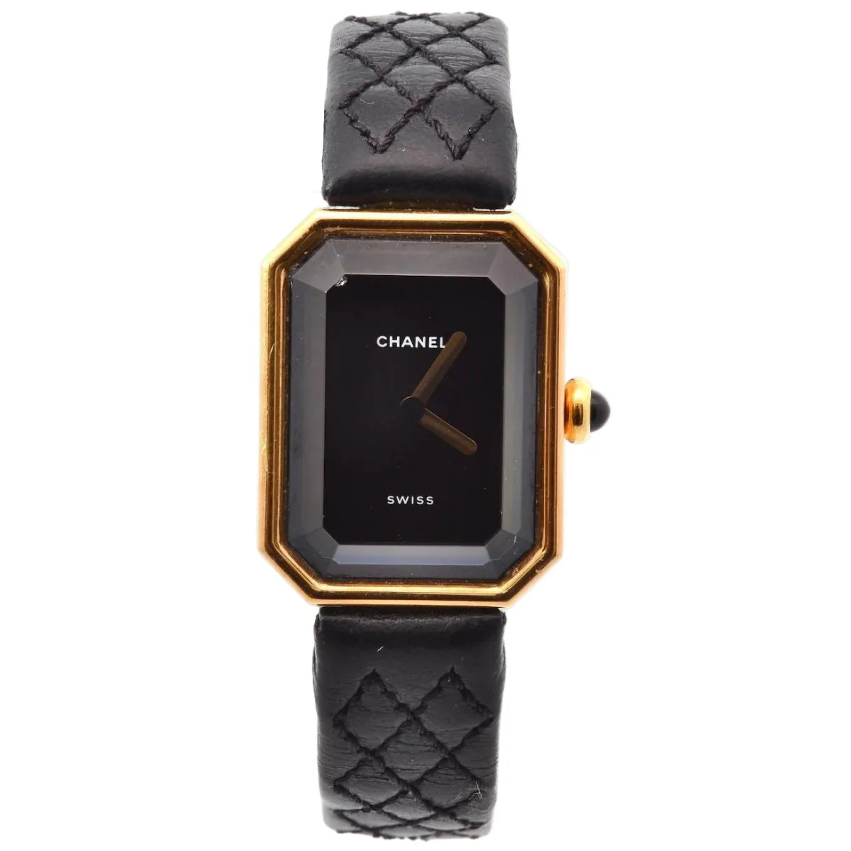 Montre CHANEL Première en or jaune, cuir et quartz .