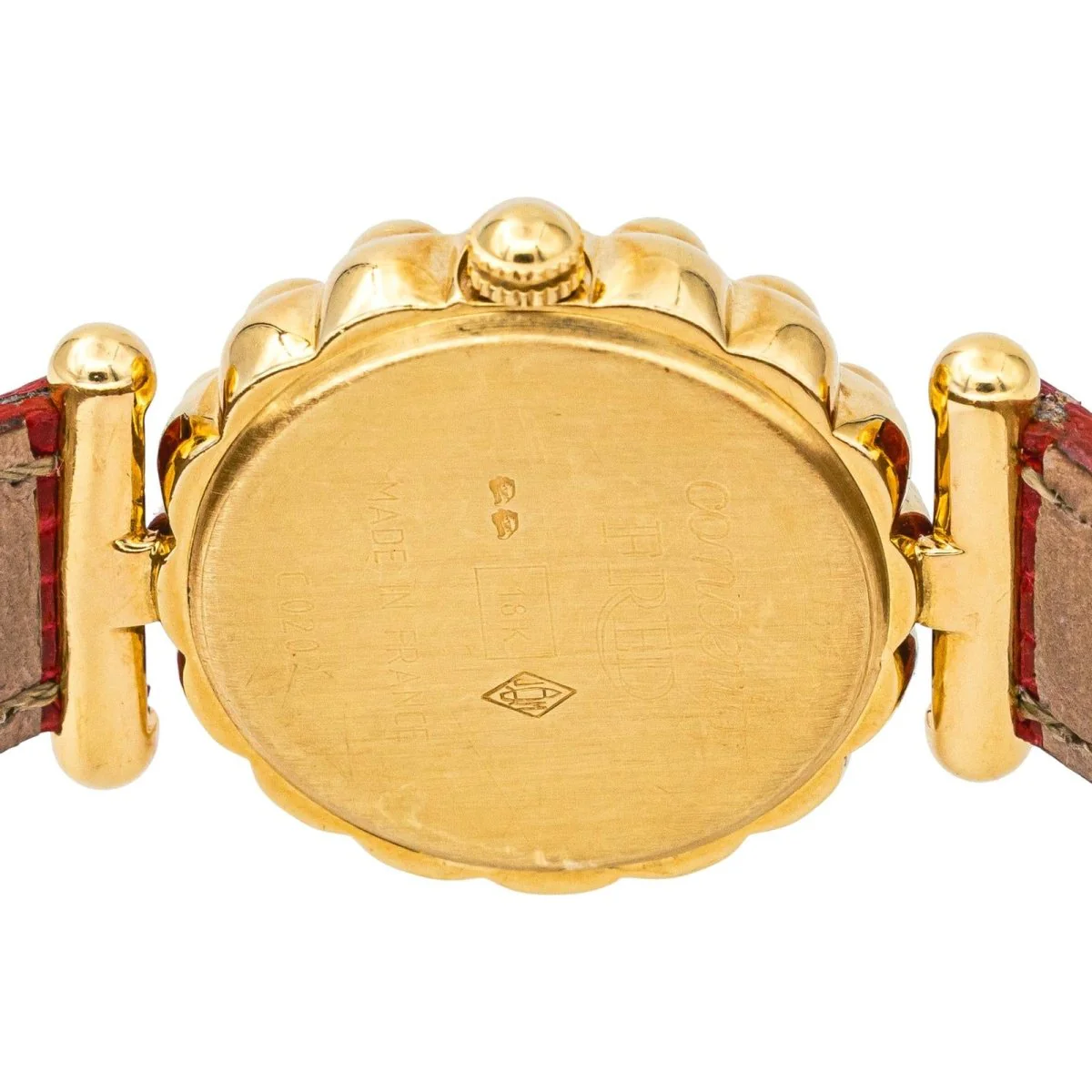 Montre FRED "Concerto" en or jaune, rubis, cuir, quartz et diamants – Image 6