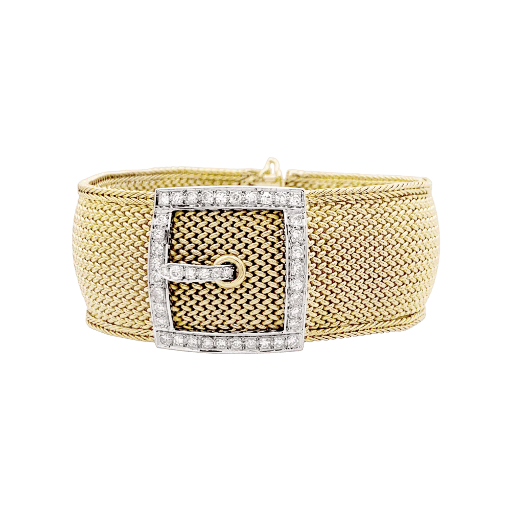 Montre JAEGER-LECOULTRE en or jaune, or blanc et diamants