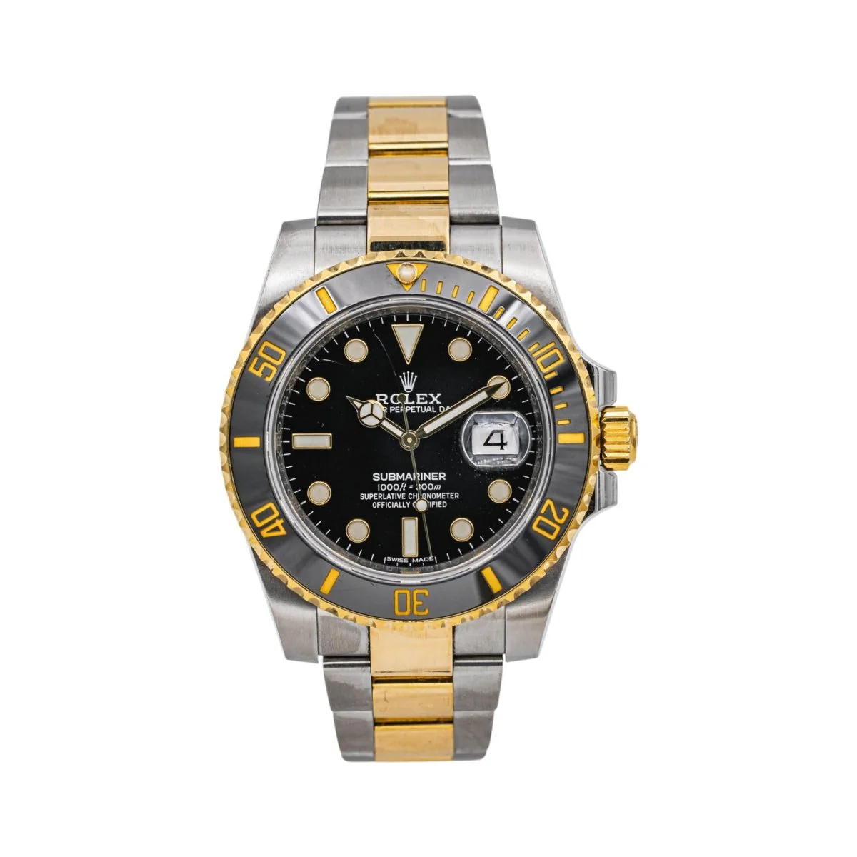 Montre ROLEX Submariner Date en or jaune, saphir et acier