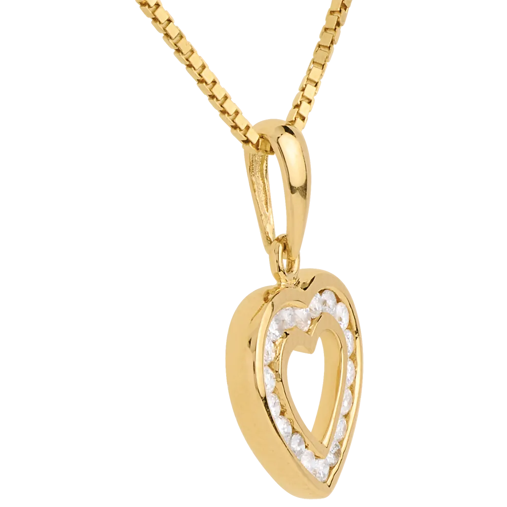 Pendentif Coeur - Or jaune 750 ‰ (18 carats) - Diamant – Image 3