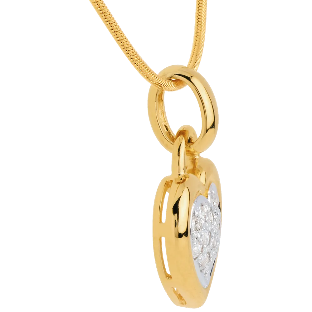 Pendentif Coeur - Or jaune 750 ‰ (18 carats) - Diamant – Image 3