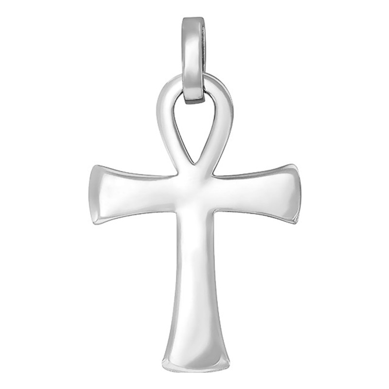 Pendentif Croix de Vie, Or Blanc, 36x25mm – Image 3