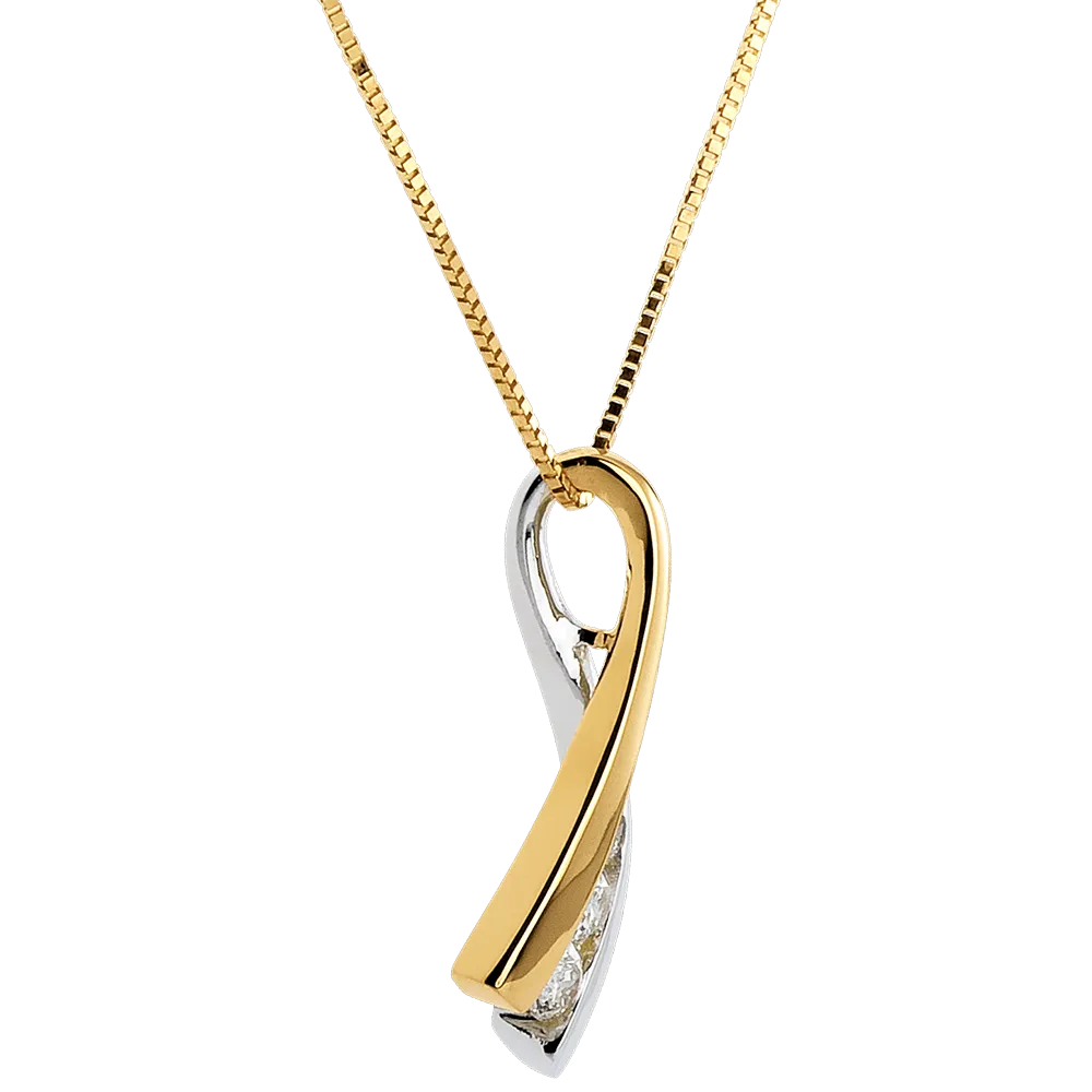 Pendentif - Or blanc et or jaune 750 ‰ (18 carats) - Diamant – Image 3
