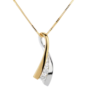 Pendentif - Or blanc et or jaune 750 ‰ (18 carats) - Diamant
