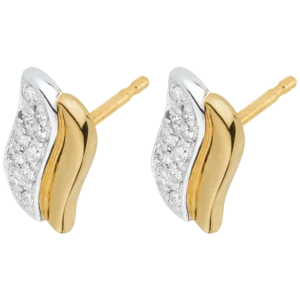 Puces - Or blanc et or jaune 750 ‰ (18 carats) - Diamant