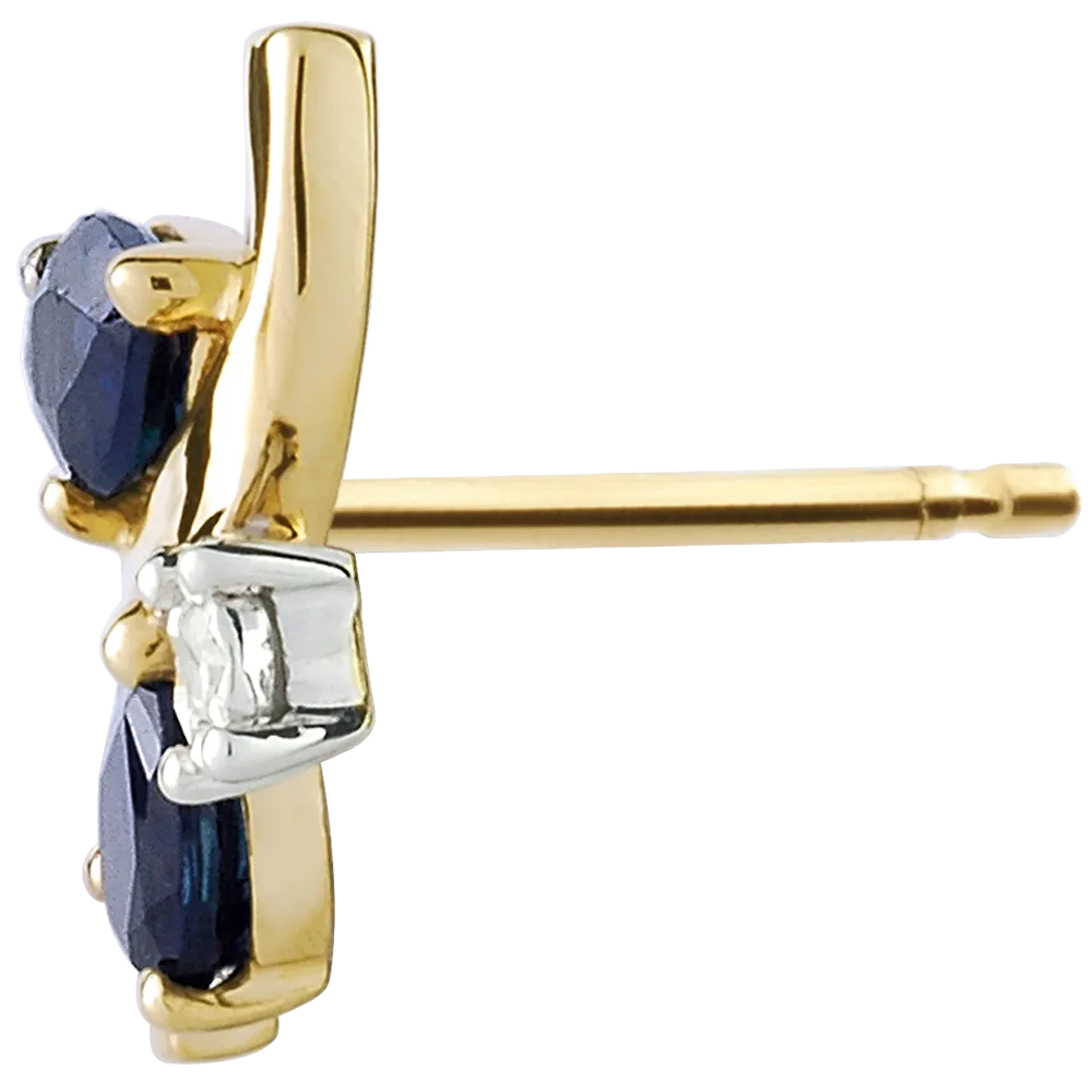 Puces - Or jaune 375 ‰ (9 carats) - Saphir bleu – Image 2