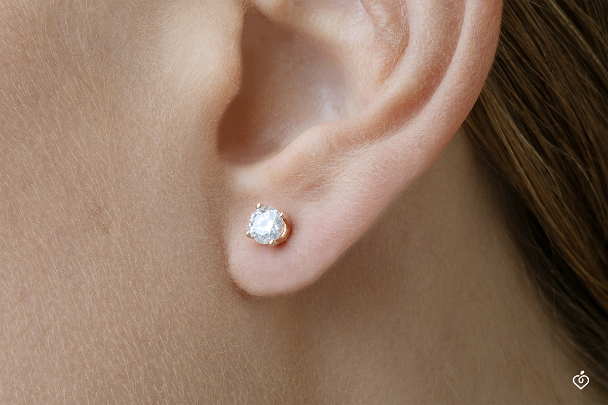 Puces - Or jaune 750 ‰ (18 carats) - Diamant – Image 3