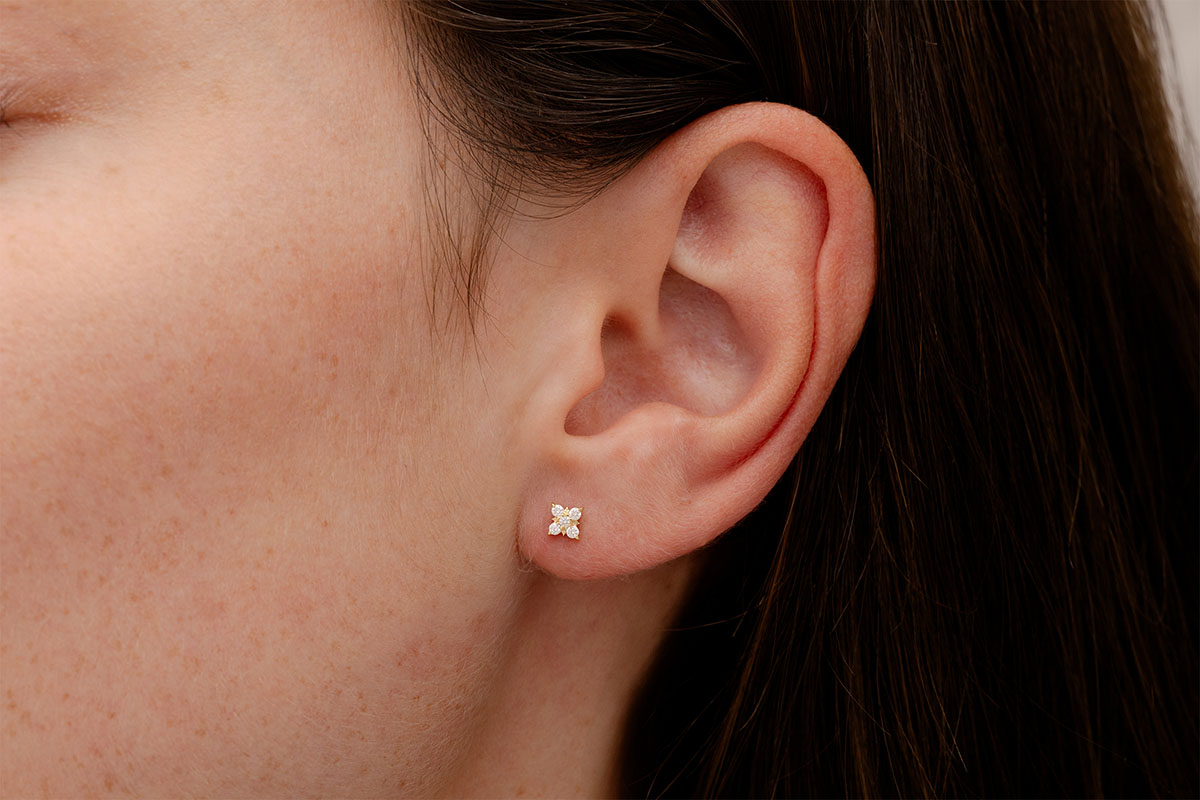 Puces - Or jaune 750 ‰ (18 carats) - Diamant – Image 5
