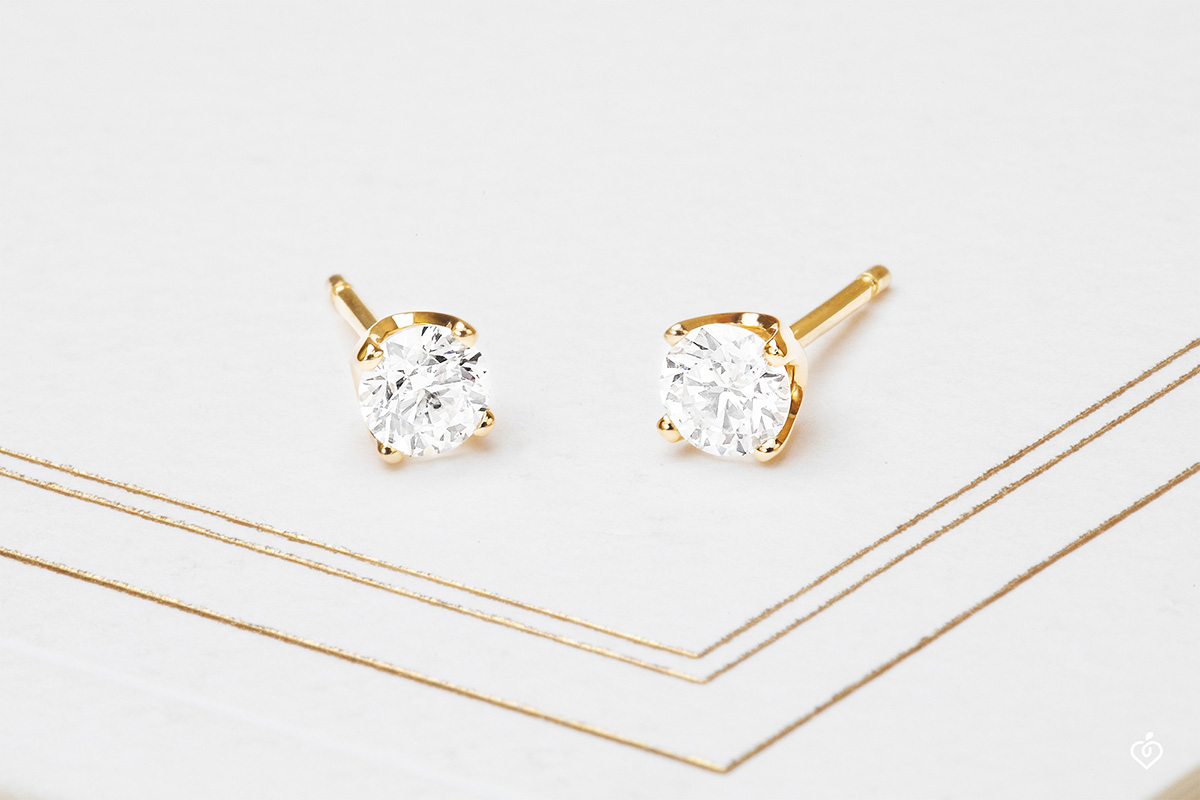 Puces - Or jaune 750 ‰ (18 carats) - Diamant – Image 4