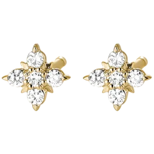 Puces - Or jaune 750 ‰ (18 carats) - Diamant