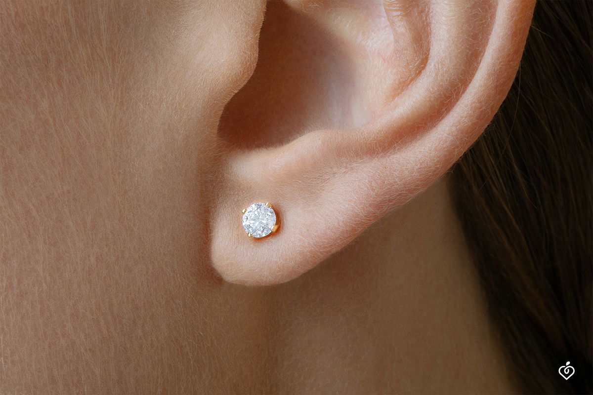 Puces - Or jaune 750 ‰ (18 carats) - Diamant – Image 2