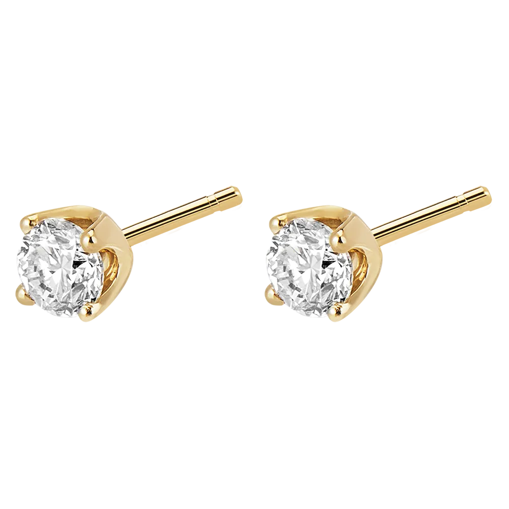 Puces - Or jaune 750 ‰ (18 carats) - Diamant