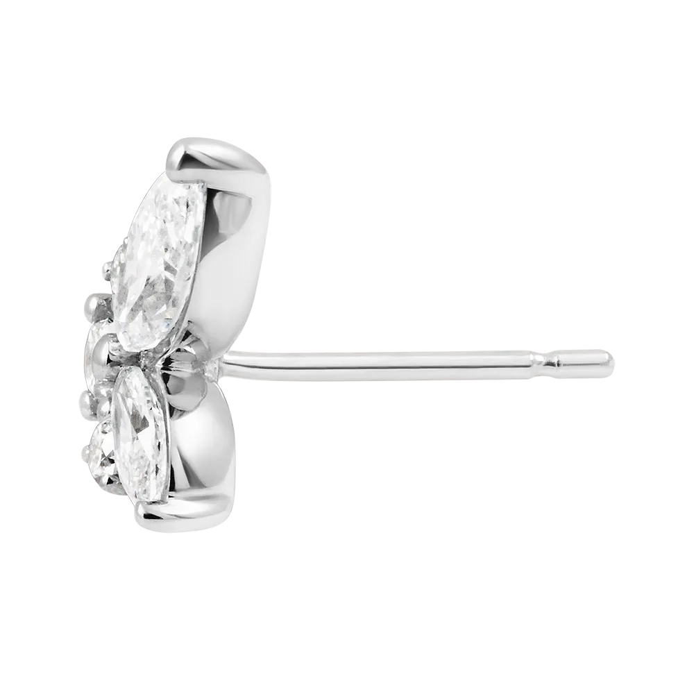 Puces Papillon - Or blanc 750 ‰ (18 carats) - Diamant synthétique – Image 3