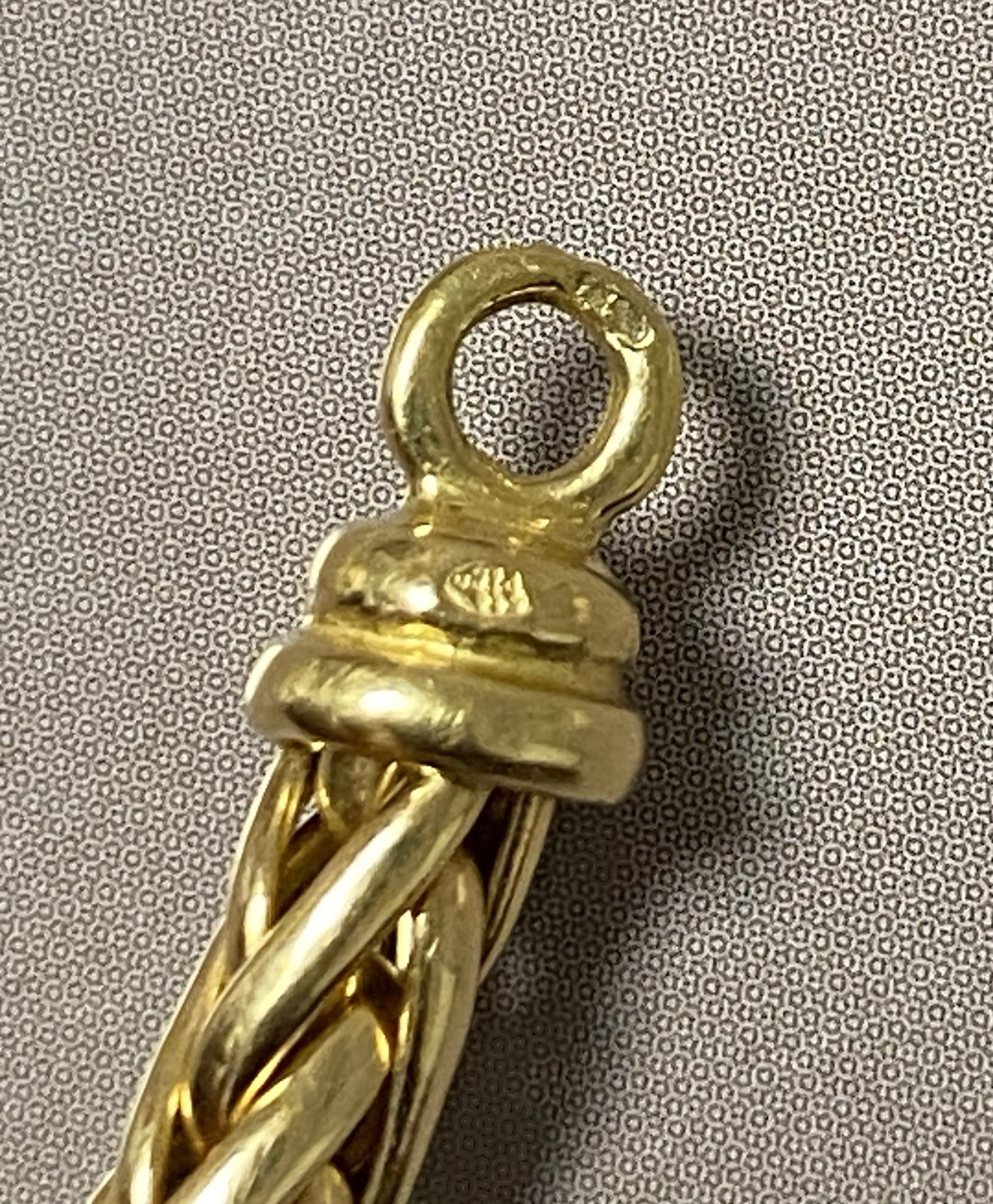 Superbe collier chaîne maille torsadée palmier en or jaune 18 carats 750 collier – Image 6