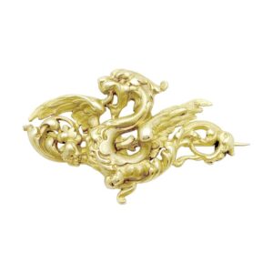 Broche-pendentif chimère en or jaune