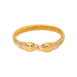 Cartier Double Panthère - Bracelet jonc en or jaune, rose et blanc