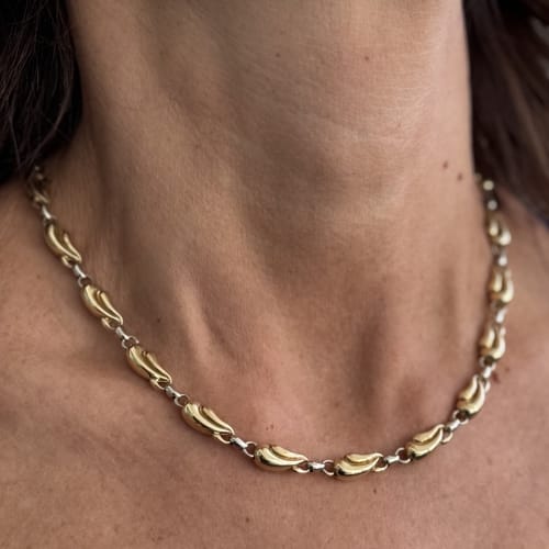 Chimento - Collier maille fantasia en or jaune et blanc 18 ct – Image 2