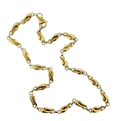 Chimento - Collier maille fantasia en or jaune et blanc 18 ct – Image 5