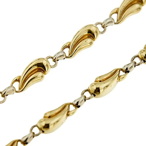 Chimento - Collier maille fantasia en or jaune et blanc 18 ct – Image 6