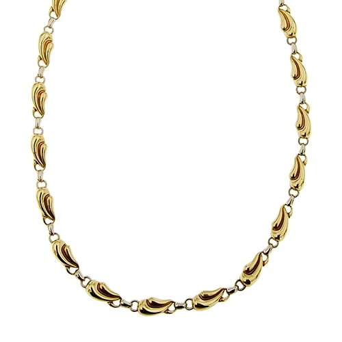 Chimento - Collier maille fantasia en or jaune et blanc 18 ct