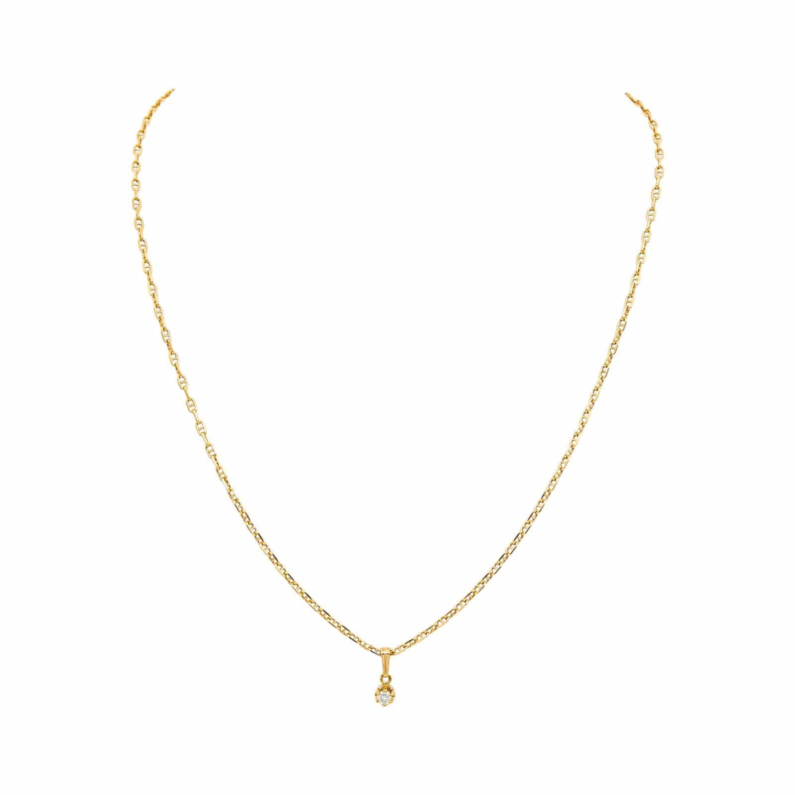 Collier Maille marine Or jaune Diamant – Image 4