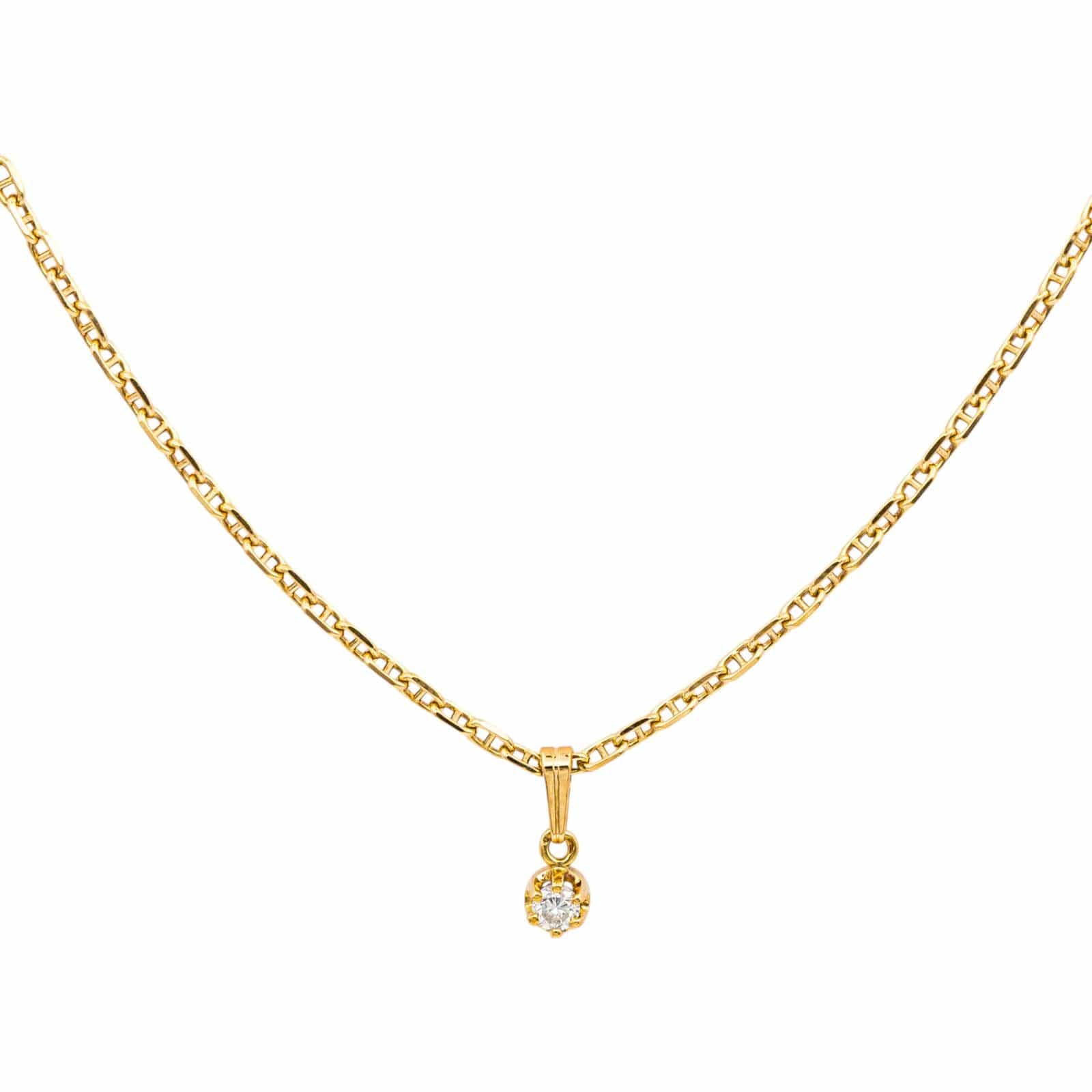 Collier Maille marine Or jaune Diamant – Image 7