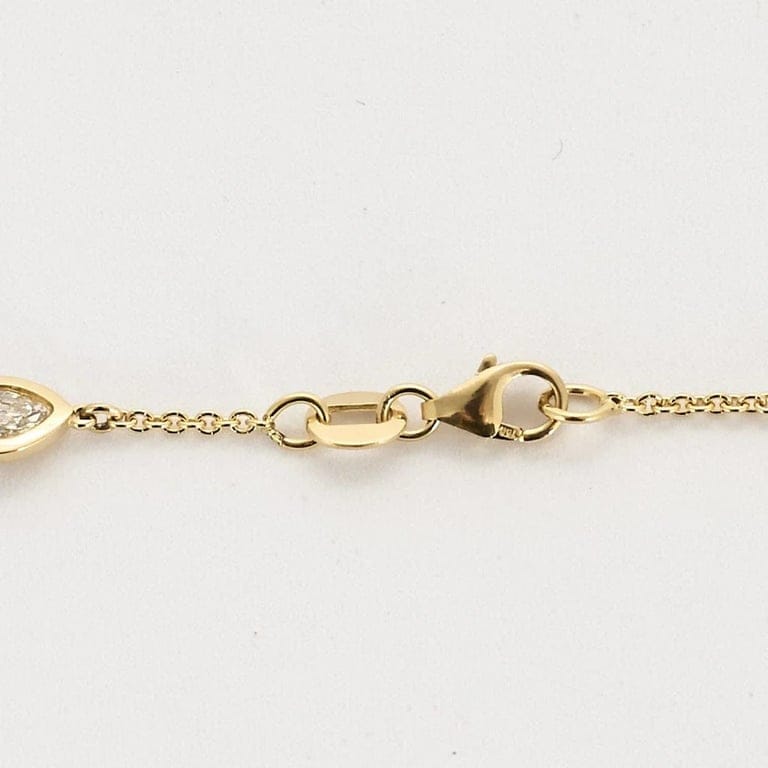 Collier à maille jaseron en or jaune 18k et diamants – Image 5
