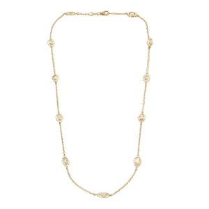 Collier à maille jaseron en or jaune 18k et diamants