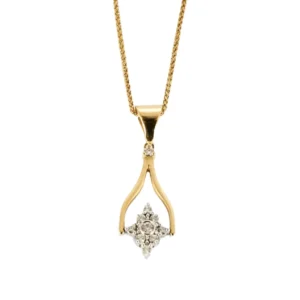 Collier en or jaune mobile avec saphirs et diamants