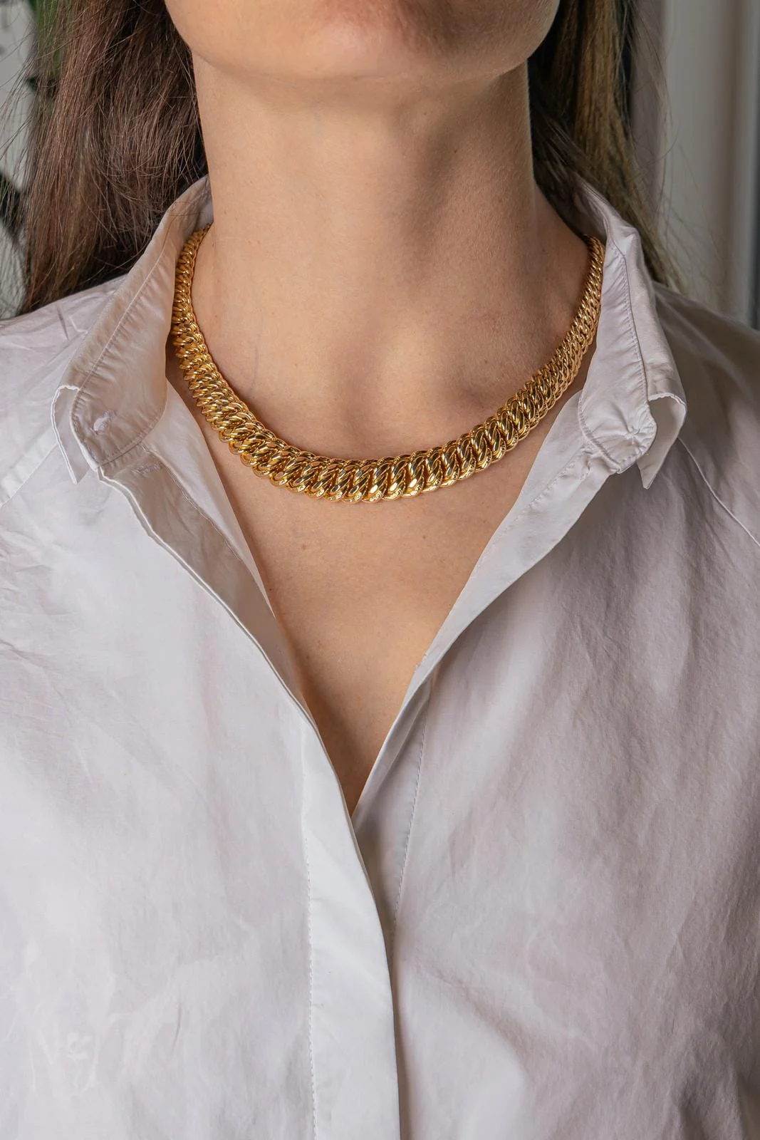 Collier maille américaine en or jaune – Image 2