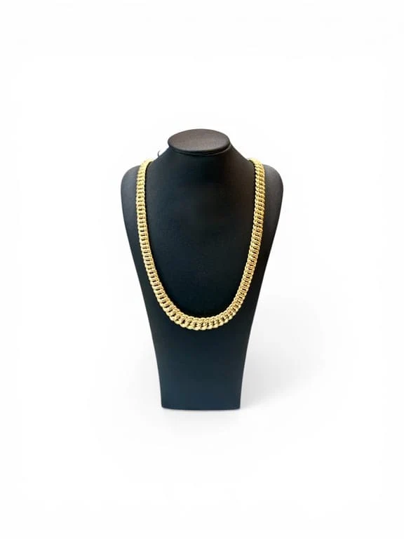Collier maille américaine en or jaune 18 carats