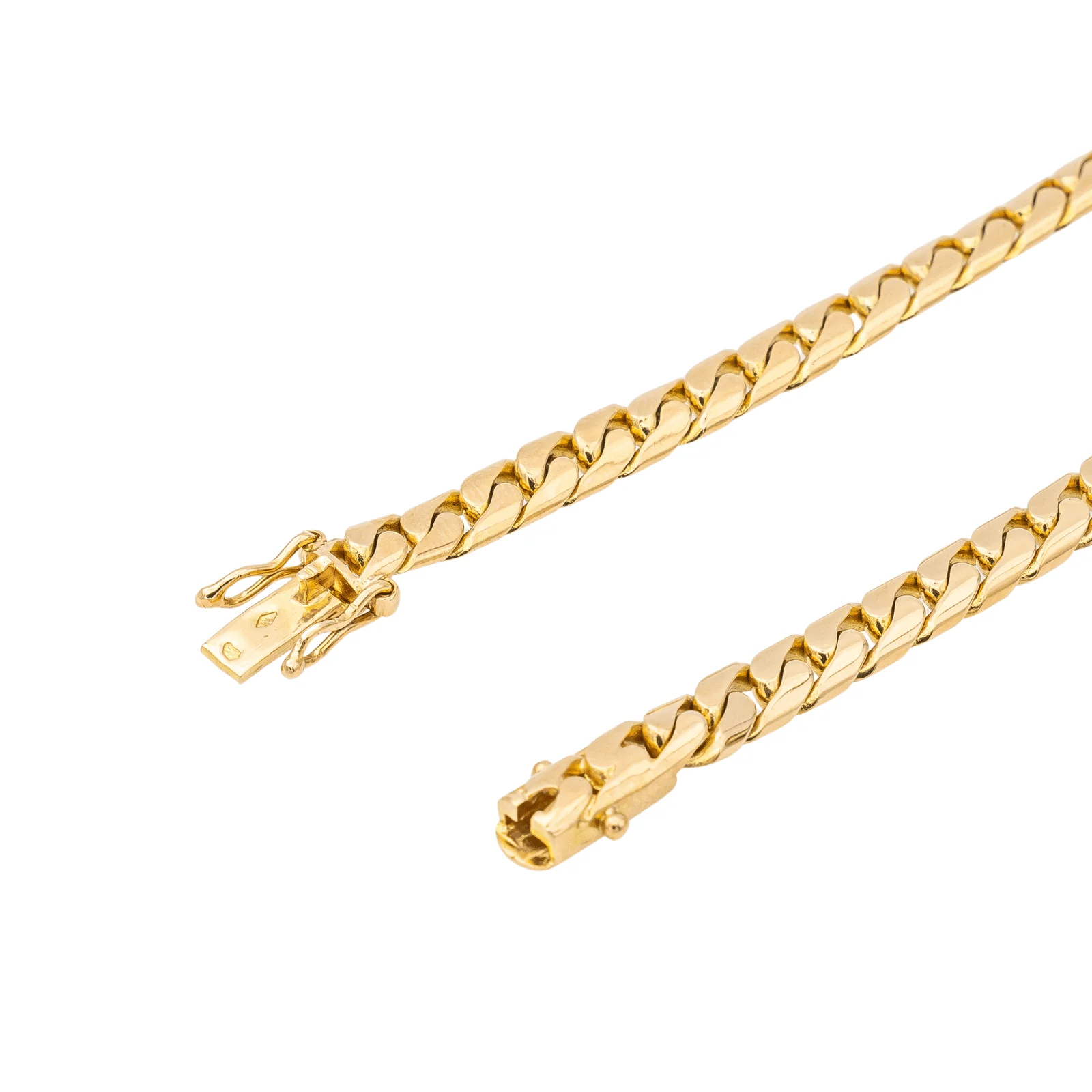 Collier maille anglaise en or jaune 18 carats rubis et diamants – Image 5