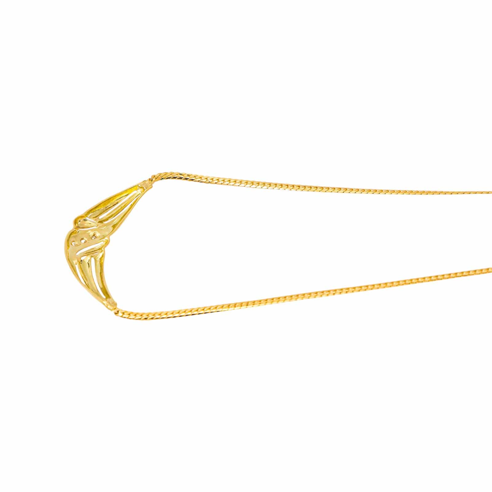 Collier maille anglaise en or jaune et diamants – Image 6