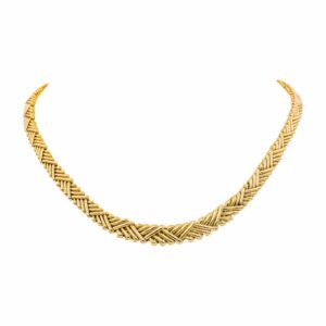 Collier maille chevron en or jaune 18 carats