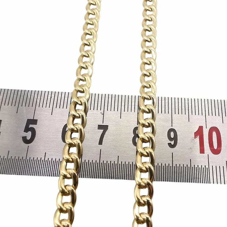 Collier maille gourmette en chute en or jaune 18 carats et diamants – Image 8