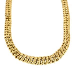 Collier maille gourmette en or jaune