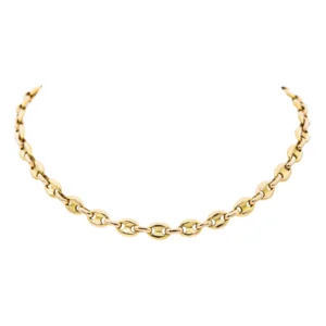 Collier maille grain de café en or jaune et or rose 18 carats