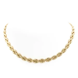 Collier maille grain de riz en or jaune 18 carats