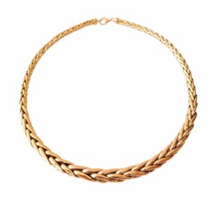 Collier maille palmier en chute en or jaune 18K