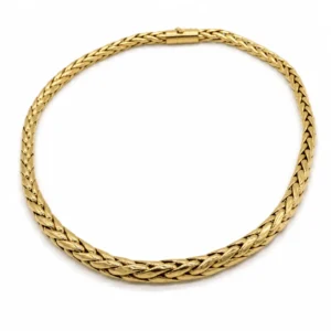 Collier maille palmier en or jaune 750