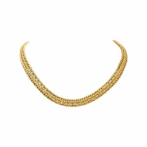 Collier maille tressée en or jaune