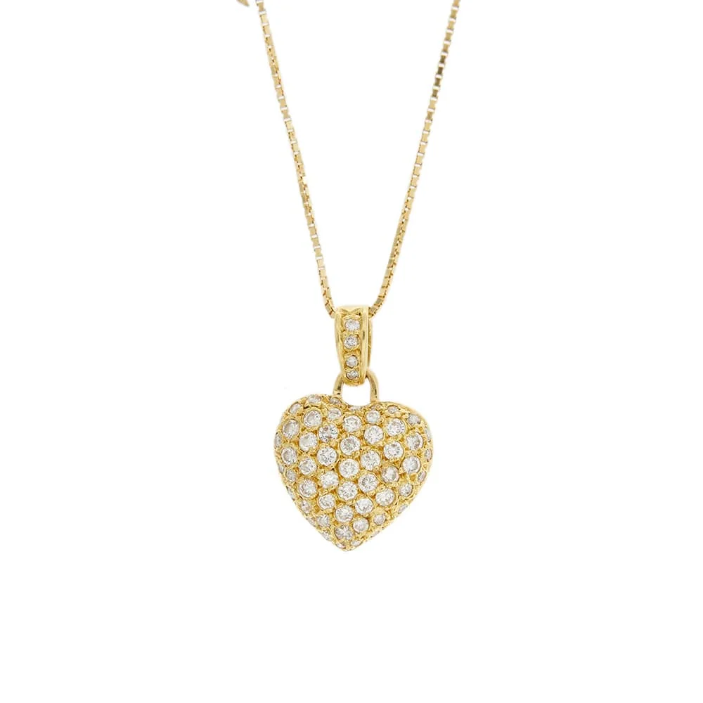 Collier maille vénitienne avec pendentif cœur en or jaune et diamants – Image 3
