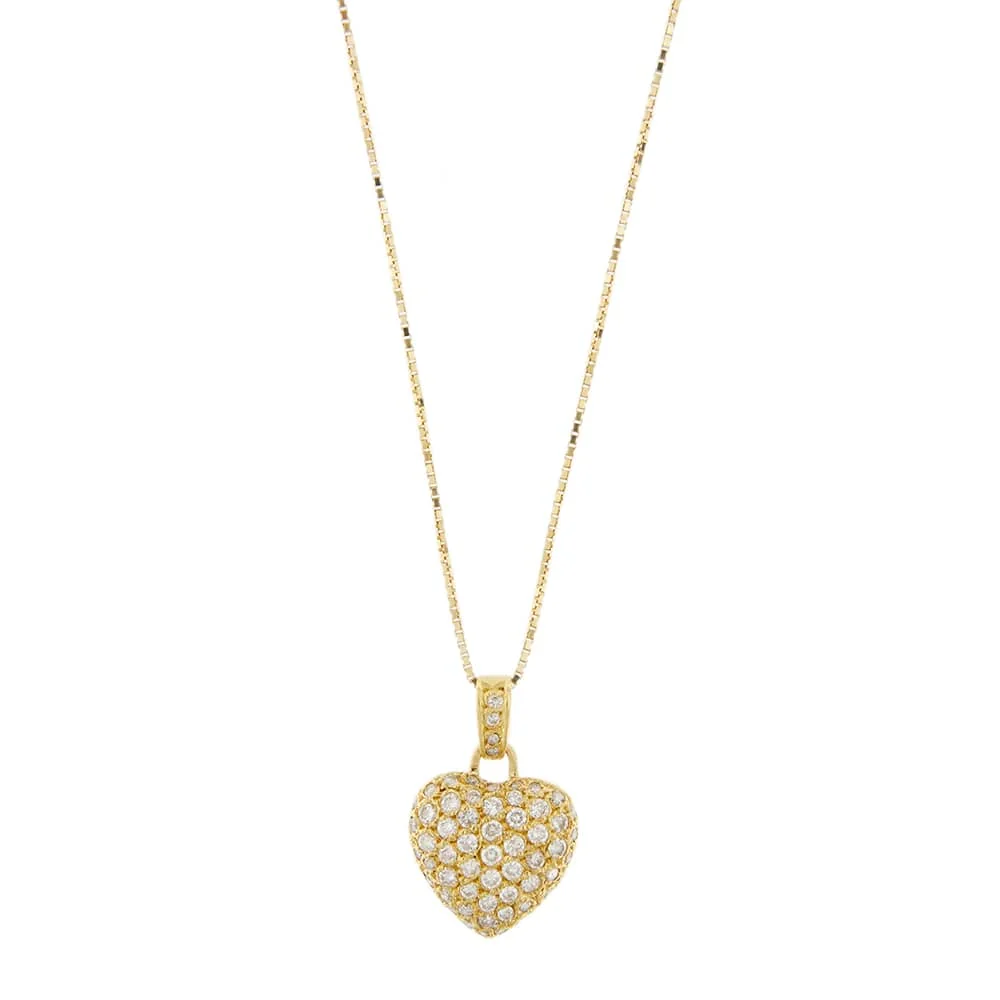 Collier maille vénitienne avec pendentif cœur en or jaune et diamants – Image 2